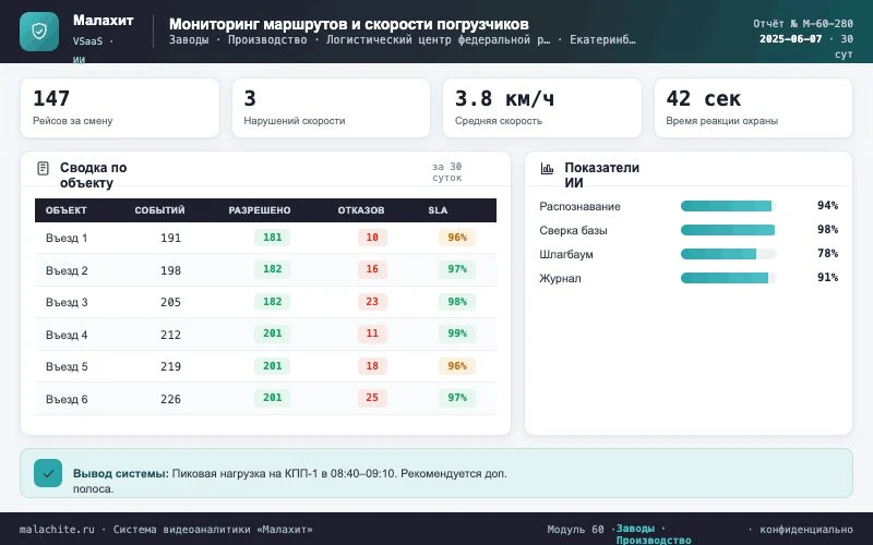 Отчёт за период — Система Малахит