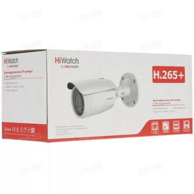 Камера наружного наблюдения IP Hikvision HiWatch DS-I256 2.8 мм-12мм цветная корп.:белый 